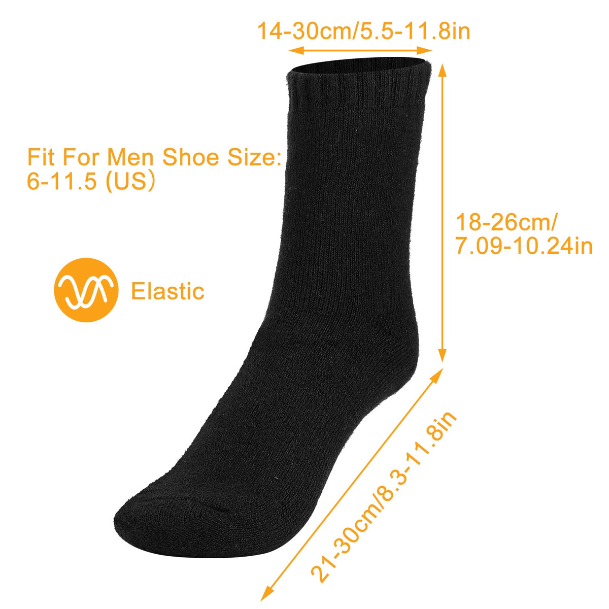 3 Options de couleur -- 3 paires hommes Chaussettes chaudes en laine Soft Cozy Chaussettes thermiques d'hiver pour les hommes
