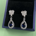 S925 Boucles d'oreilles d'angle en argent sterling Teardrop