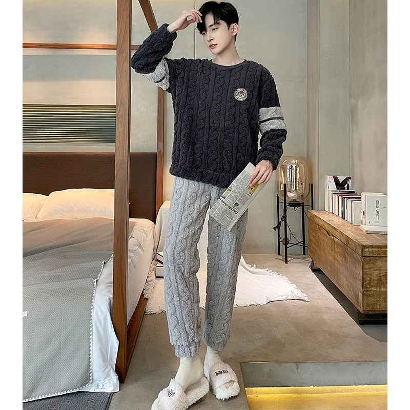 Pyjama thermique Flannel Homme automne et hiver Jacquard