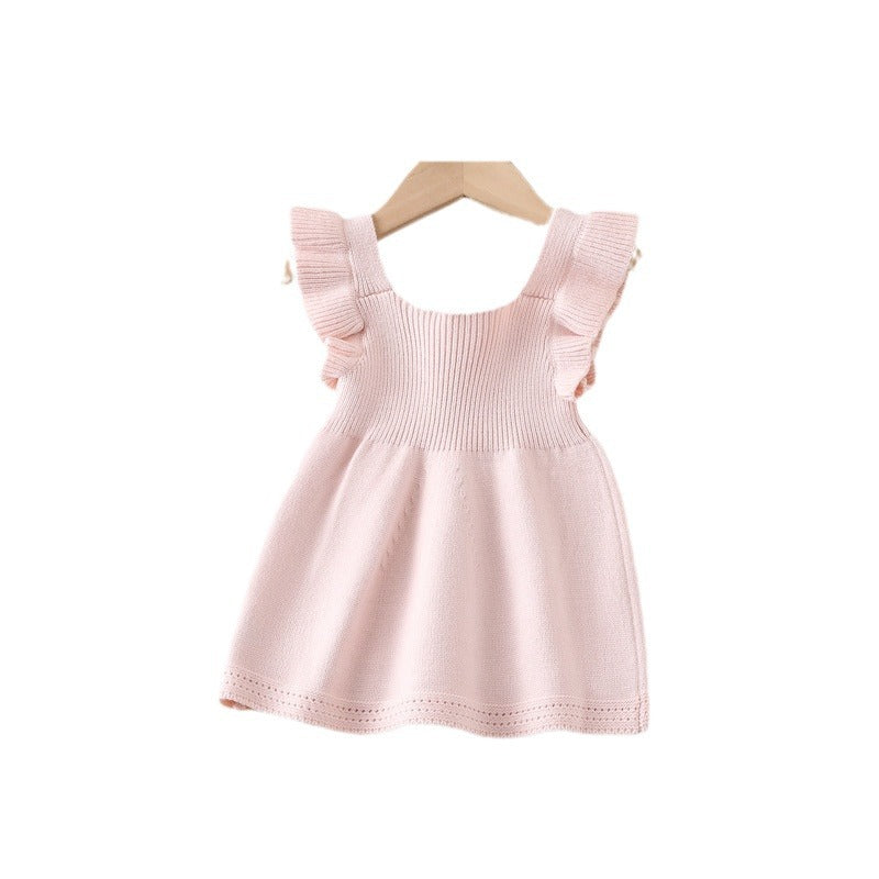 Robe de selle à cordes de filles à manches volantes
