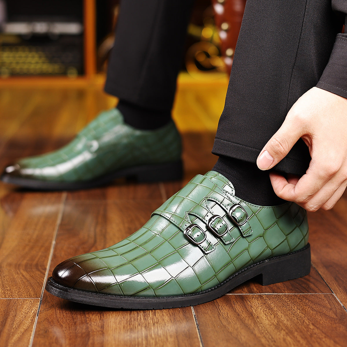 Chaussures Utilitaires de travail pour hommes Chaussures en cuir à pointe pointue