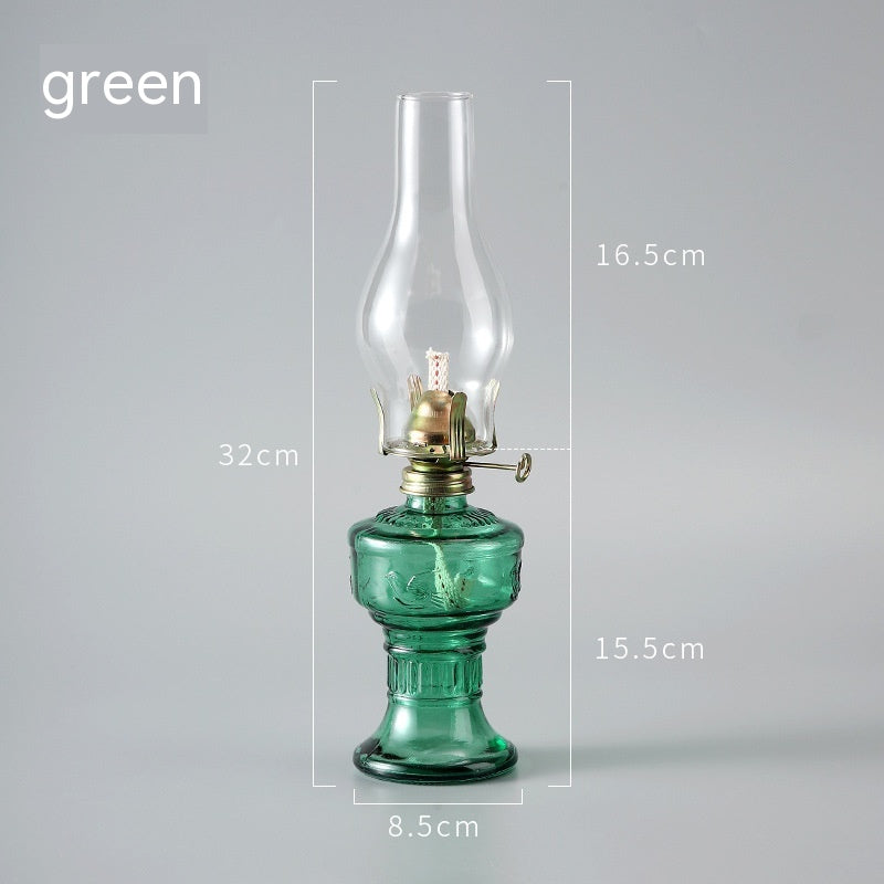 Lampe rétro vintage en verre kérosène