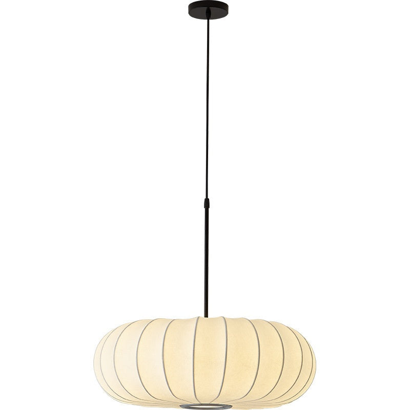 Lampe artistiqueLumière pendentif en soie et citrouille dans le style japonais Wabi-Sabi