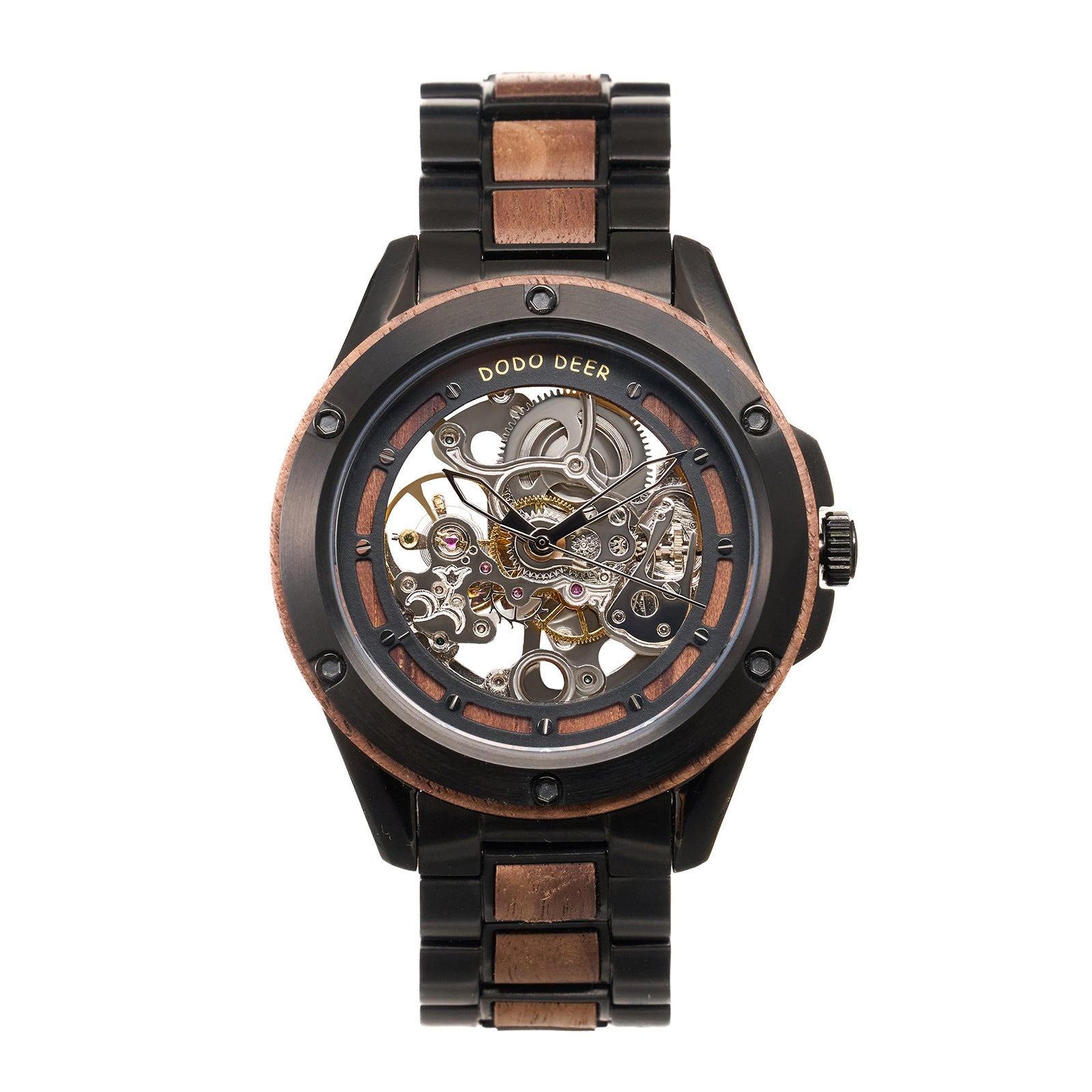 Montre mécanique en bois pour hommes