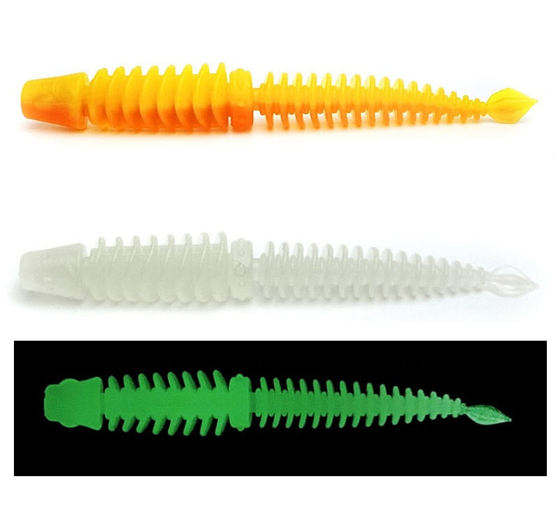 L'eau flottante statique Inverser l'aiguille filetée Tail Soft Bait Full Body Spoiler Soft Worm Bai