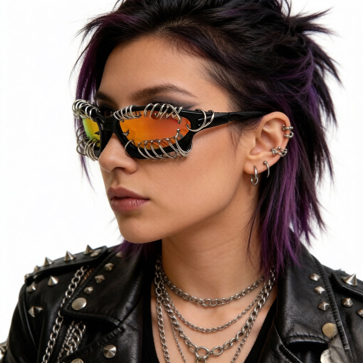 Lunettes de soleil circum-épiquées de style utilitaire avec un cadre étroit et une protection UV
