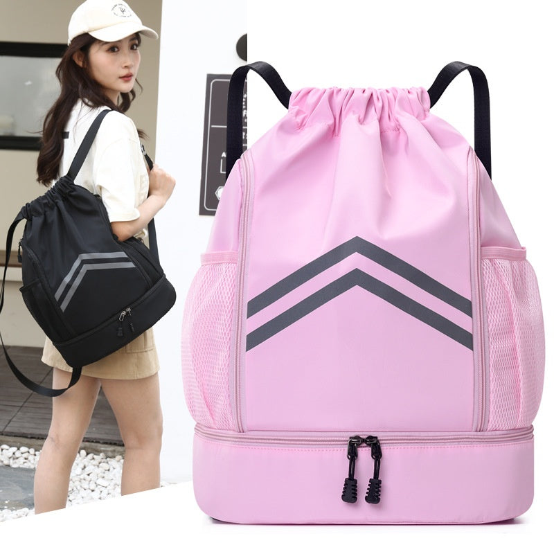 Sac à cordons de serrage homme avec sac à dos réfléchissant pour le sport