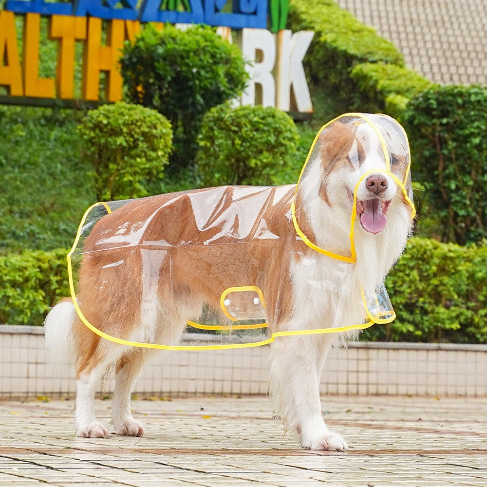 Transparent imperméable pour petits chiens moyens Vêtements imperméables pour animaux de compagnie avec veste de pluie à capuchon