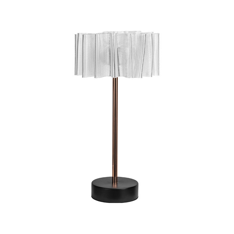 Lampe de bureau rechargeable tout en aluminium plissé