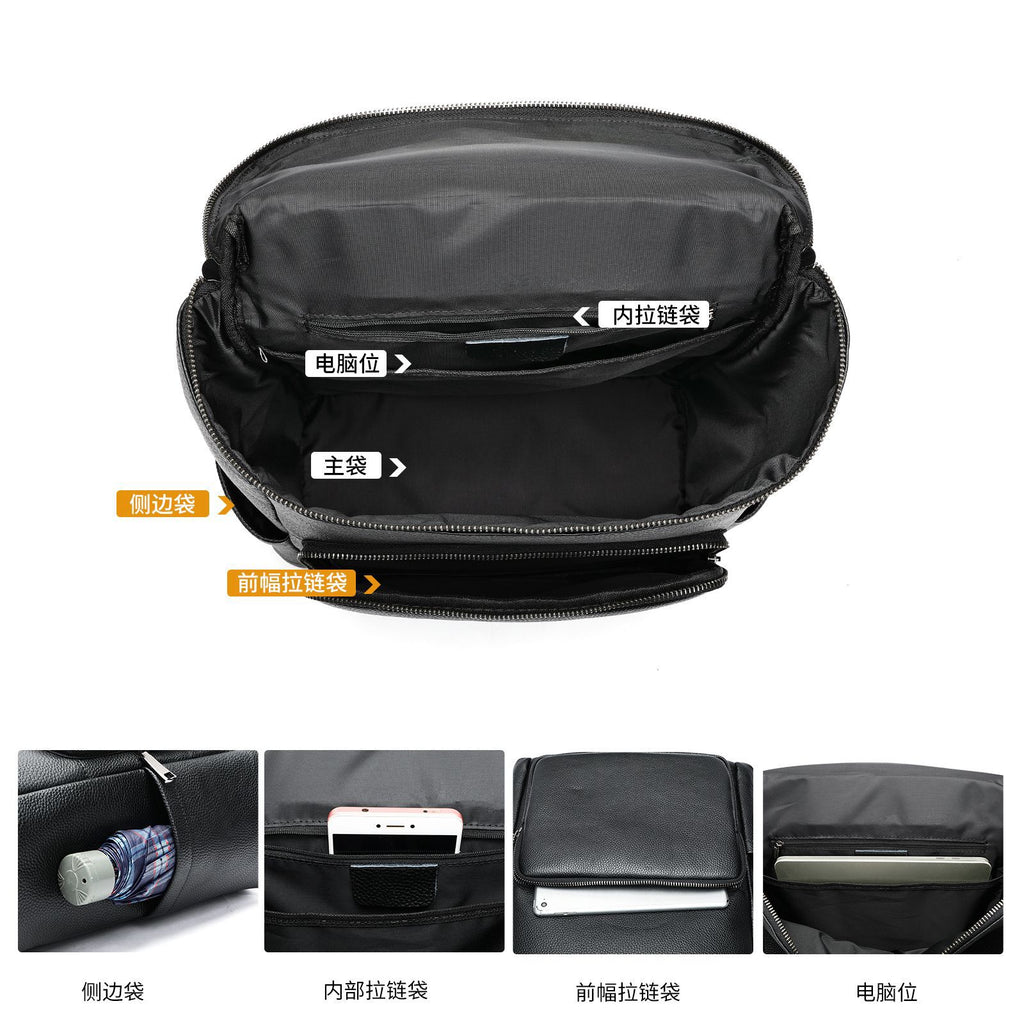Sac à dos en cuir pour ordinateur portable casual pour hommes