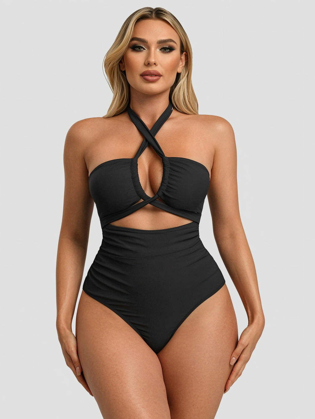 Maillot de bain à coupe d'haltère pour femmes Crisscross