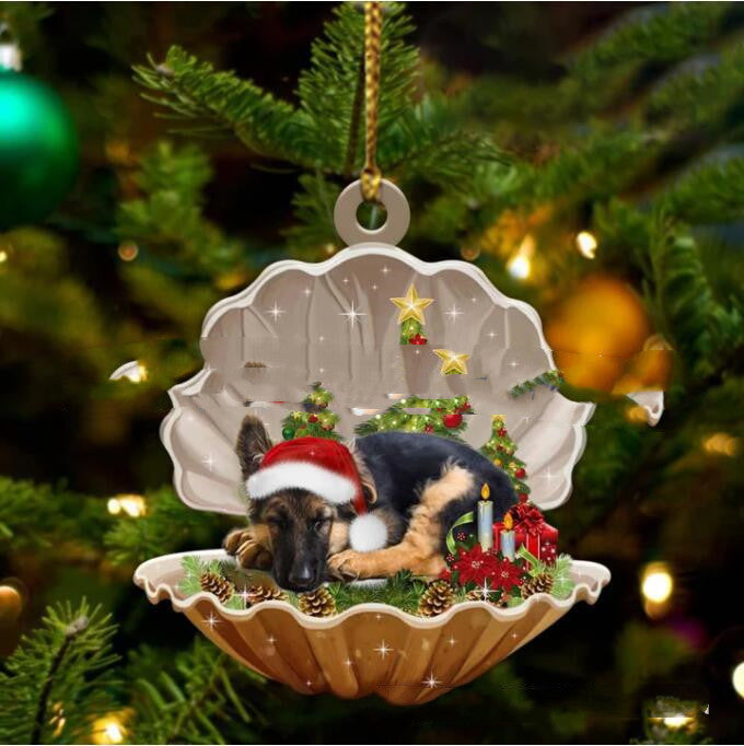 Pendentif chien de Noël modèle double face acrylique