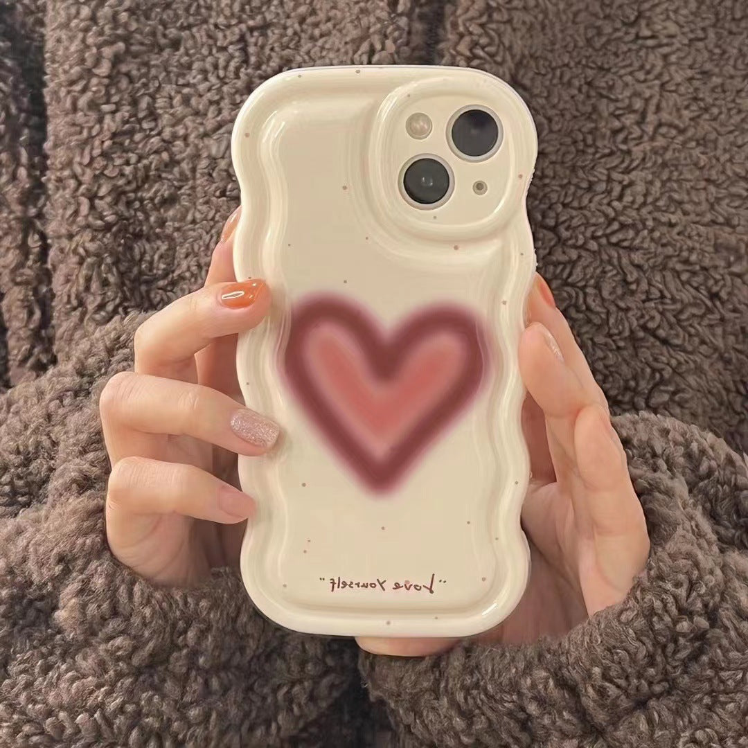 Wine Red Love Wave Mobile Phone Case