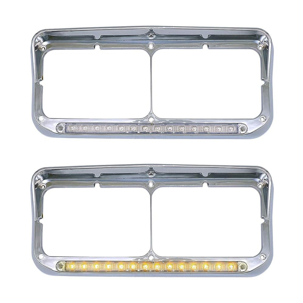 Pour Kenworth T400 T600 T800 W900B W900L clair lunette de phare Amber LED Light