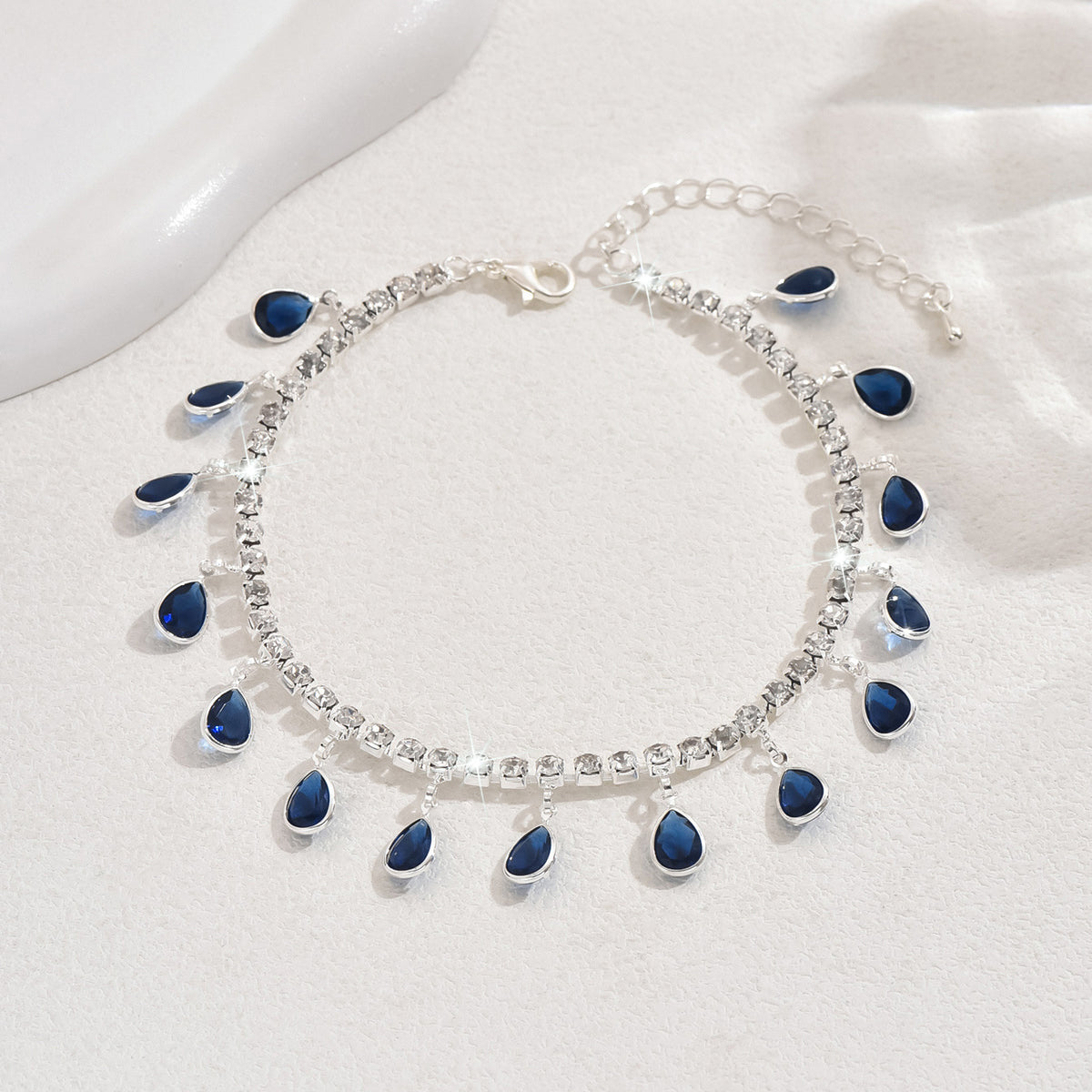 Léger Luxury et haut de gamme Zircon Water Drop Tassel Anklet