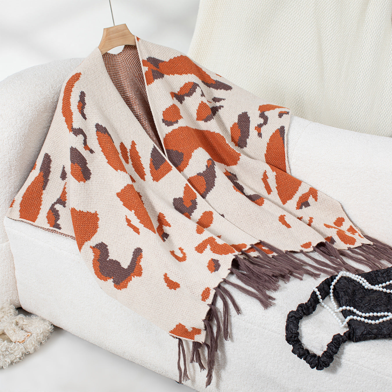 Driszle-Color Leopard-Imprimer Tasse tricotée CapeSholder Wrap pour les femmes