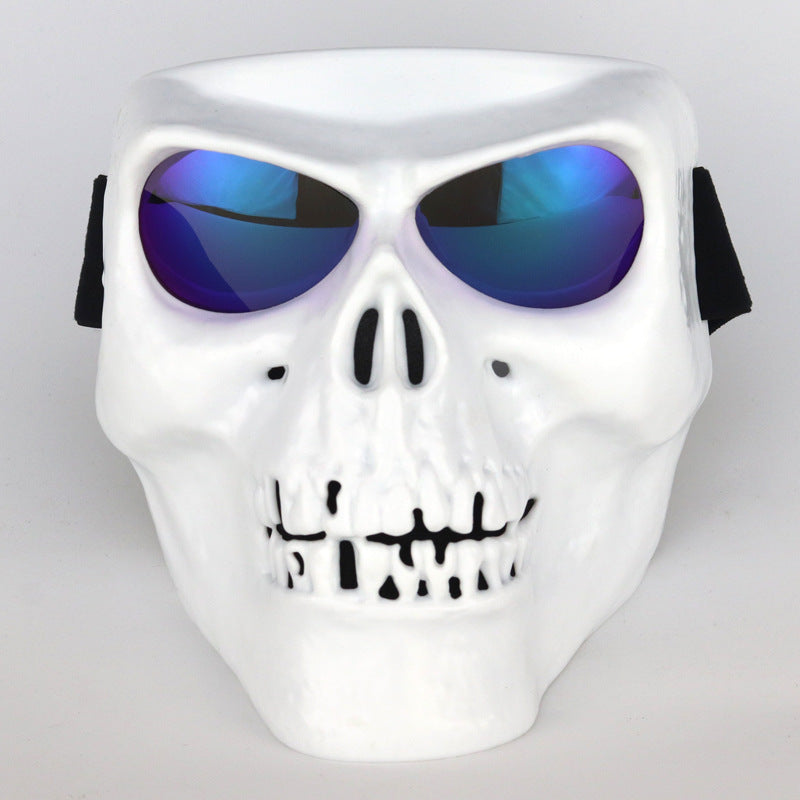 Crâne masque moto rider équipé de lunettes