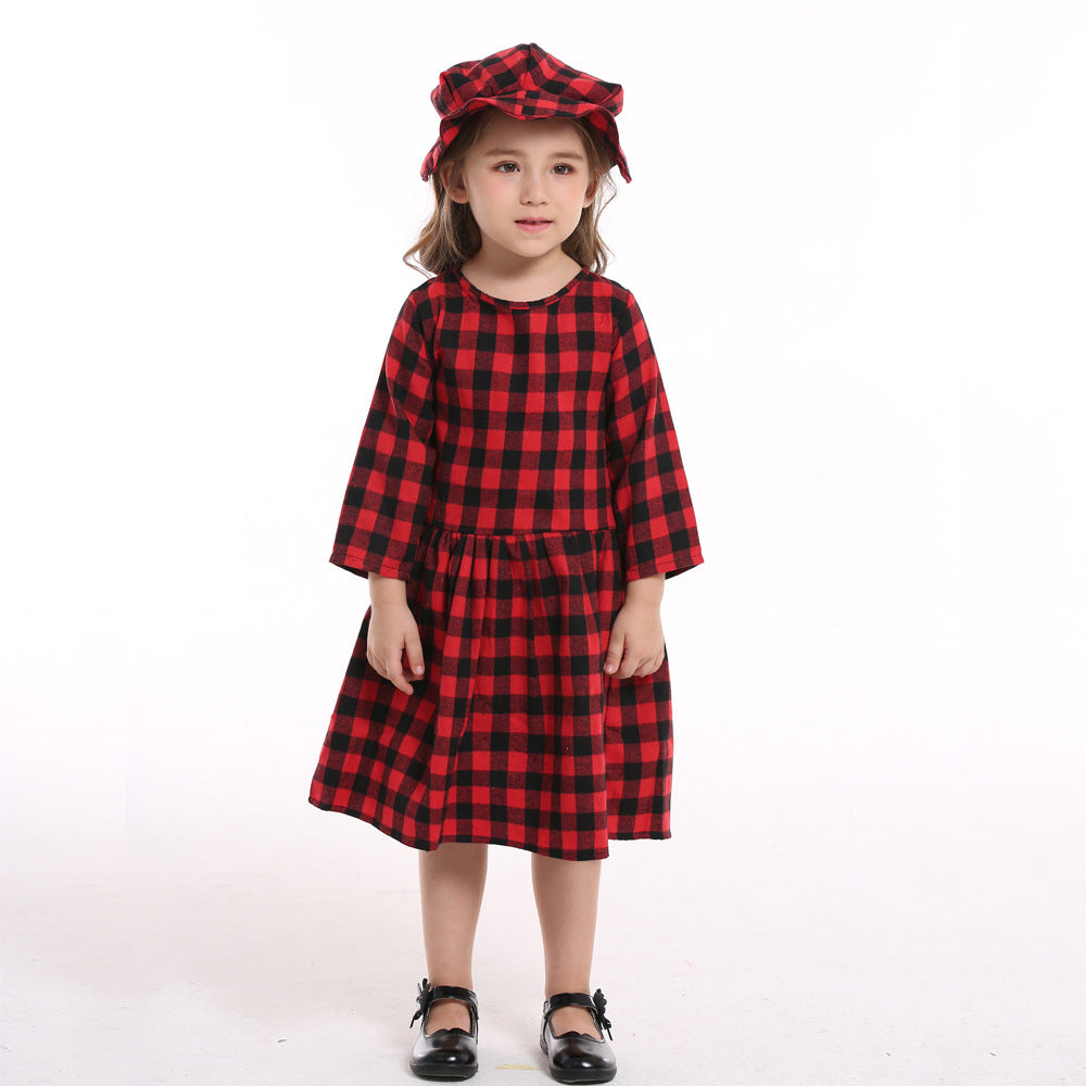 Soeurs de Noël et frères Autumn Plaid Chemise à manches longues Bib deux pièces
