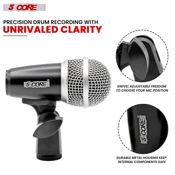 5 Core Conga Mic Snare Tom Set Professional XLR Cardioïde Condenseur Instrument Microphone K