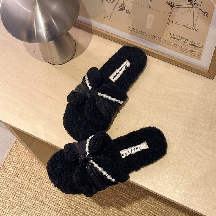 Pantoufles en fourrure pour femmes