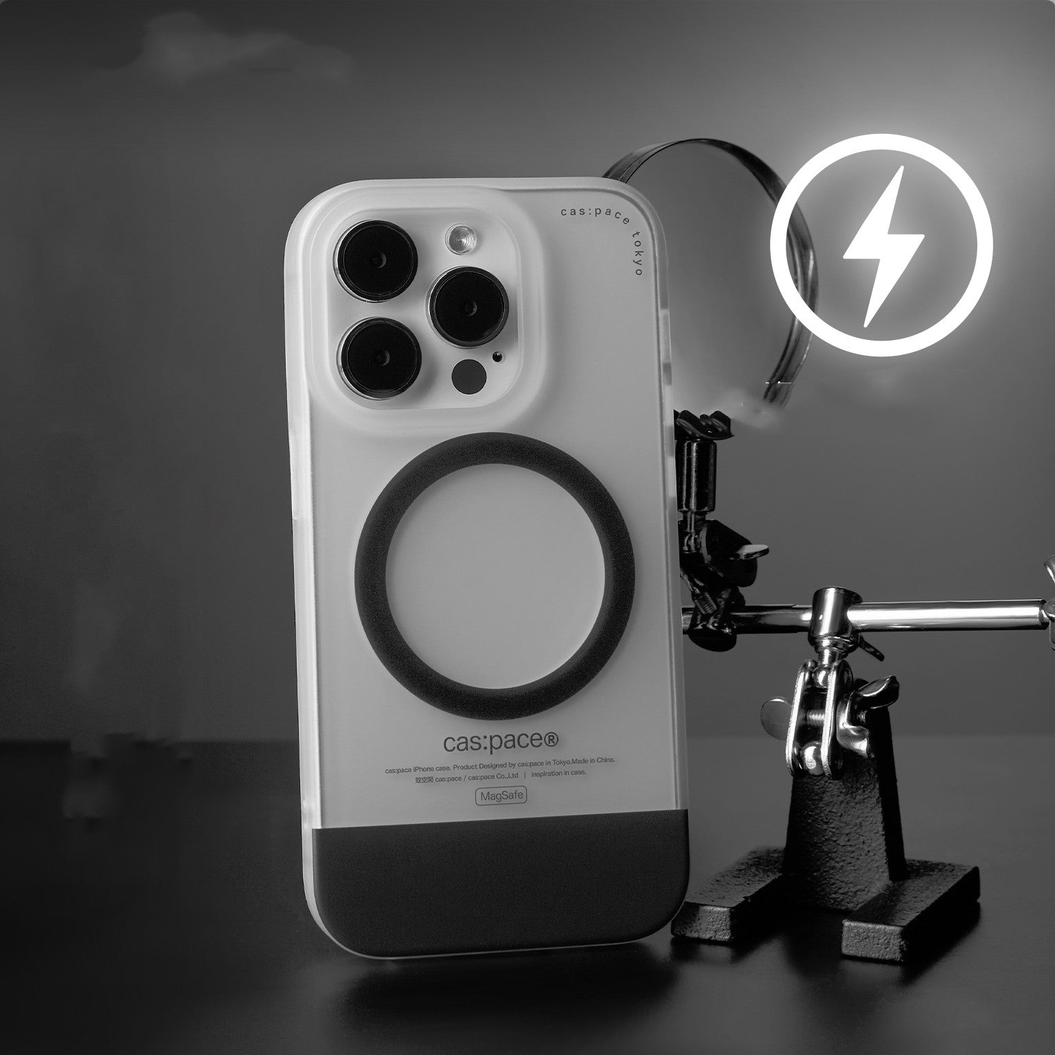 Noir Anneau magnétique Charge Magsafe Cas de téléphone approprié