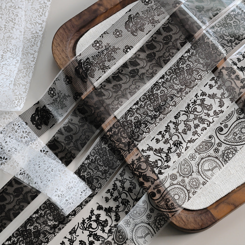 Black and White Lace-pattern Nail Art Transfer Foil