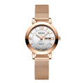 Lumière de nuit Imperméable Dual Calendar Montre Quartz en alliage pour femmes