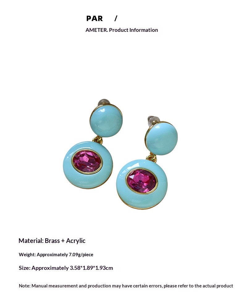 Boucles d'oreilles géométriques en acrylique bleu mode