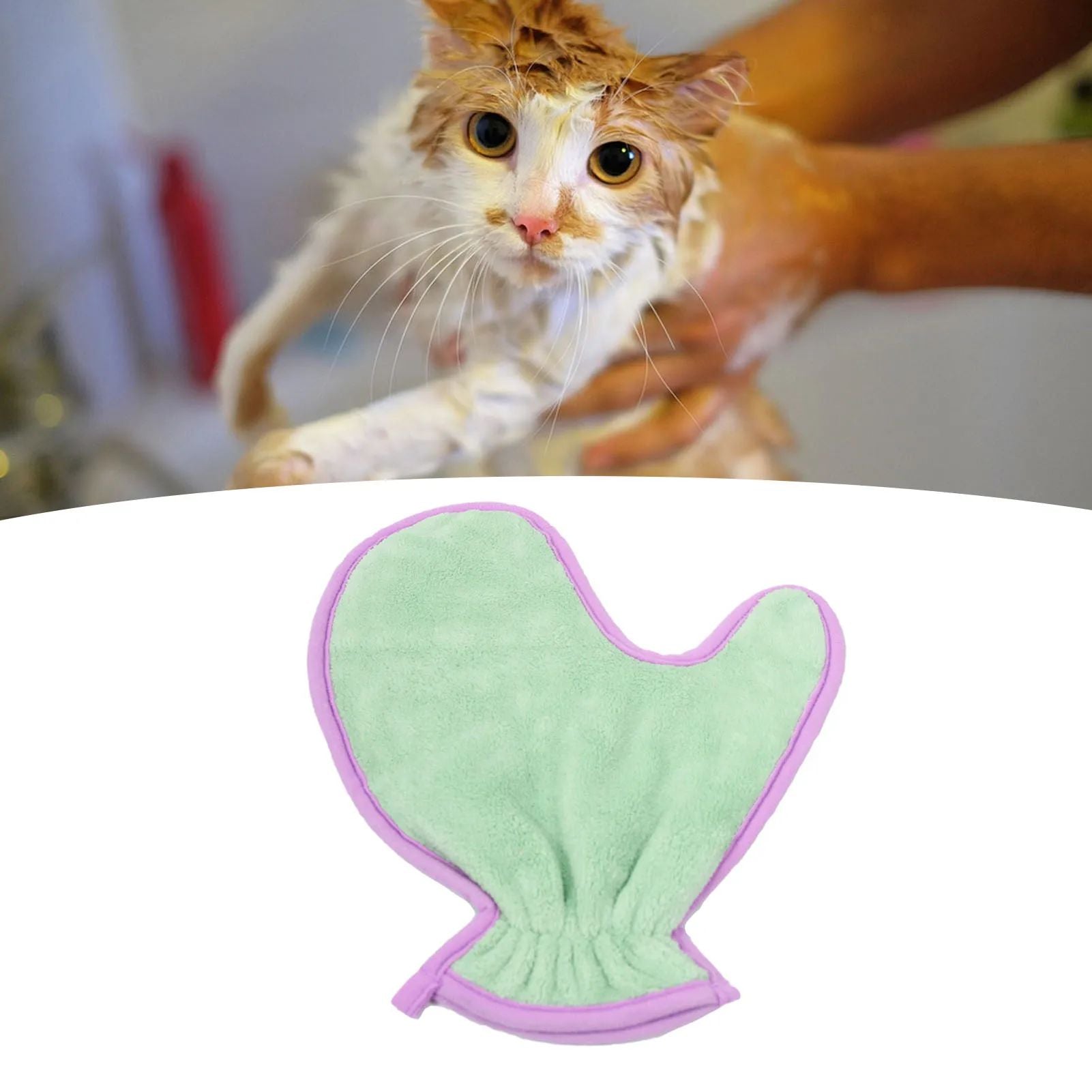 Serviette de bain pour chiens de chien Double côté Absorbent fibre Gants Cat Hygiène fournitures Soft Lightweig