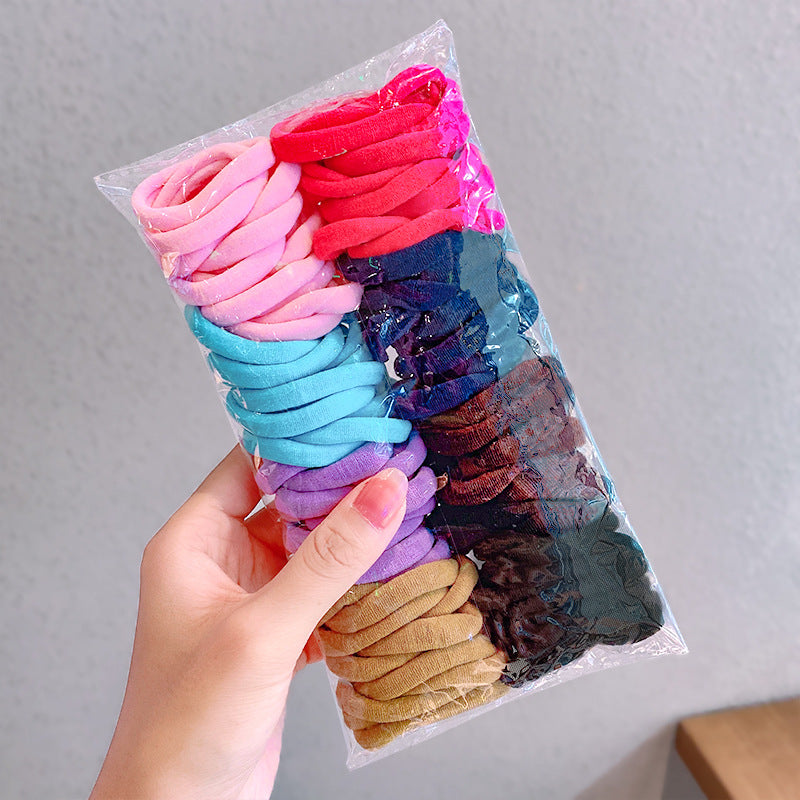 Candy Color Basic Coiffure Rope Accessoires de cheveux Serviette Anneau de cheveux Combiné costume simple tout-m