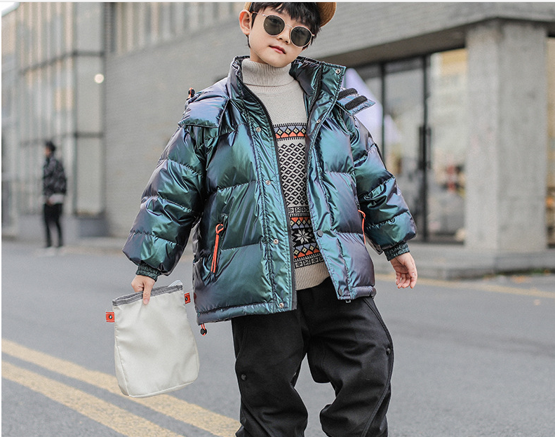 Style de l'Ouest Big Kids épais hiver Veste blanche Duck Down pour enfants