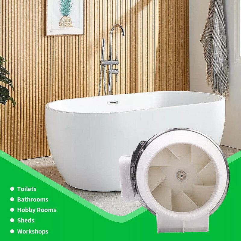 1o0mm 4Inch Diamètre en ligne Ventilateur de salle de bain douche plafond Loft Mount. Pas de télécommande