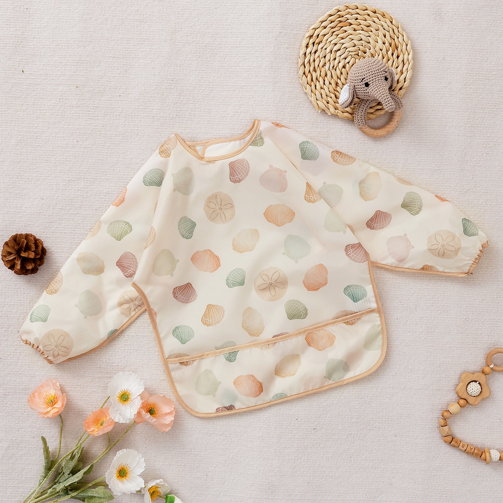 Coverall manches longues Reversible Baby Bib Gown