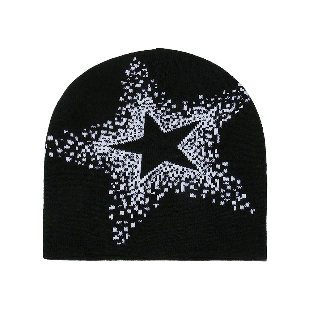 American Street Y2K Star Woolen Hat pour l'automne Et l'hiver