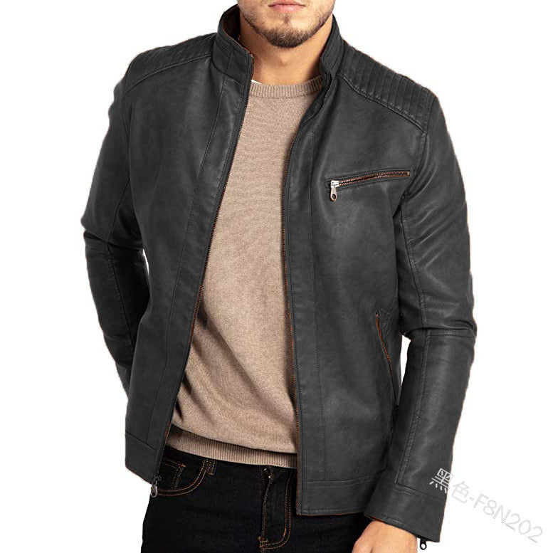 Veste en cuir de moto en polyester pour homme