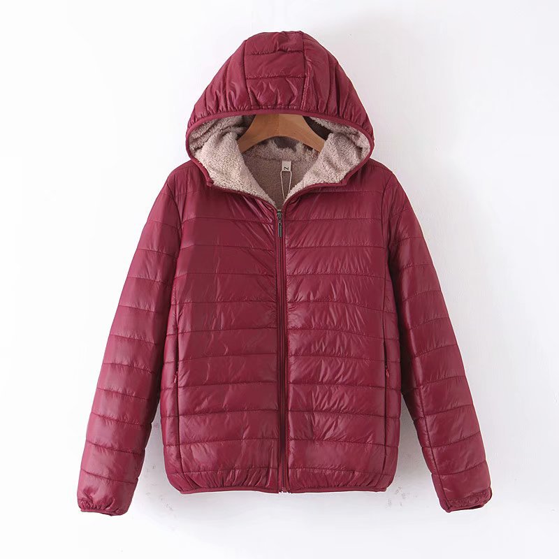 Vêtements d'extérieur à capuche courte matelassée pour femmes