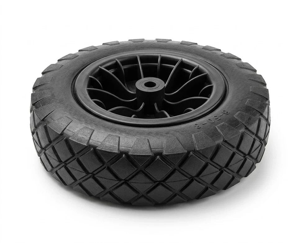 PU Roue de brouette 14 pouces 3.50-8 Puncture Proof Solide pneu lourd noir