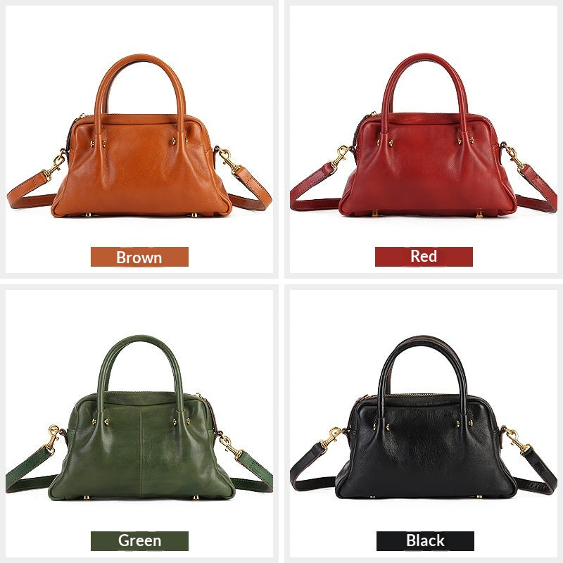 Véritable sac de rangement en cuir Artistique chinois style Versatile Crossbody Design