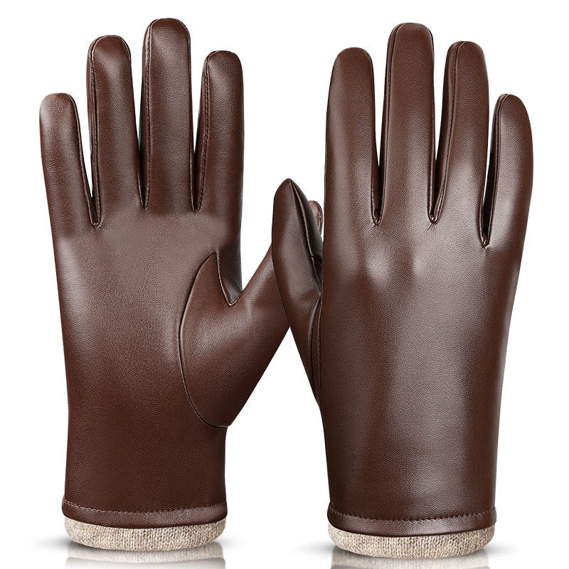 Gants en cuir résistant à l'eau et au vent pour hommes
