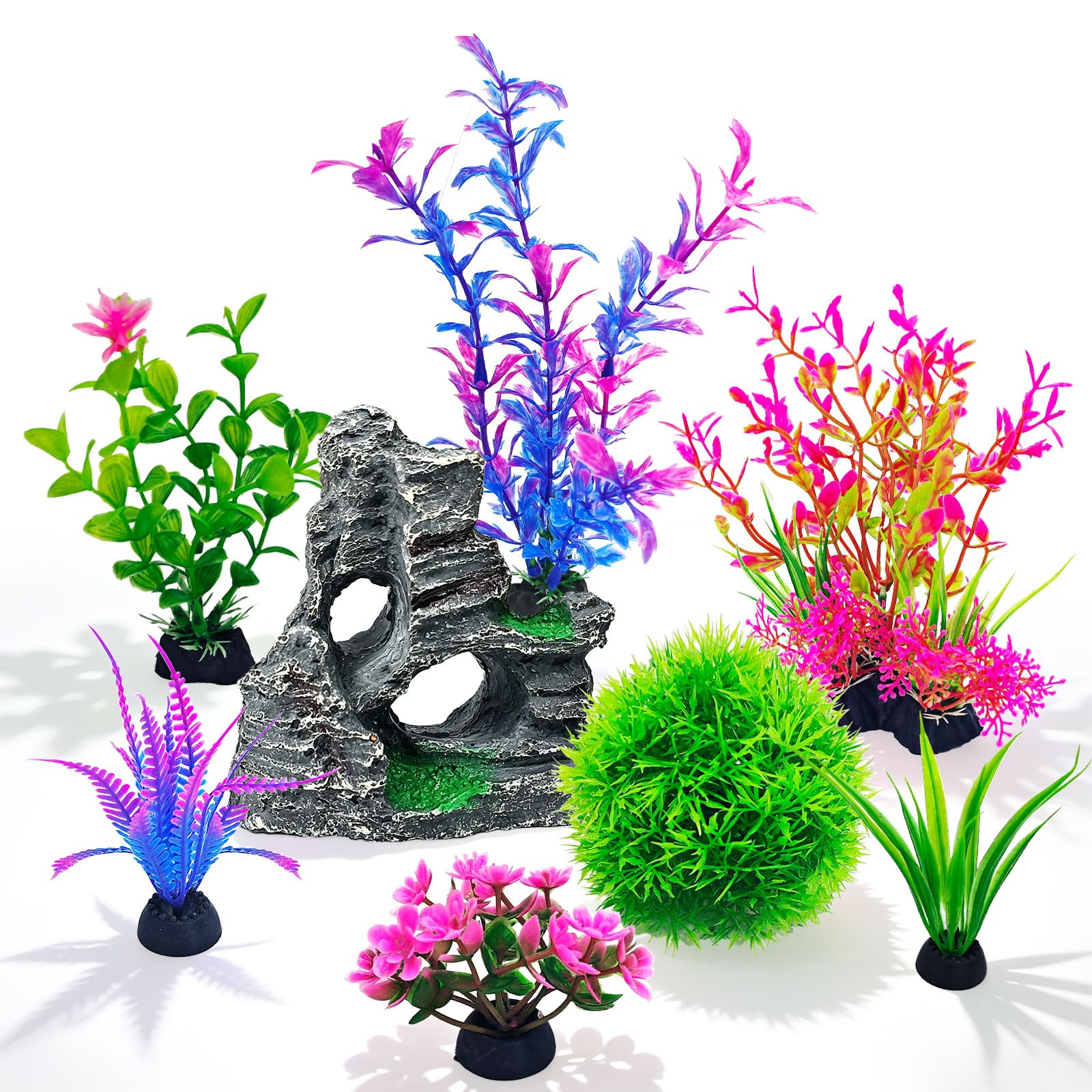 8Pcs Aquarium Decor Set