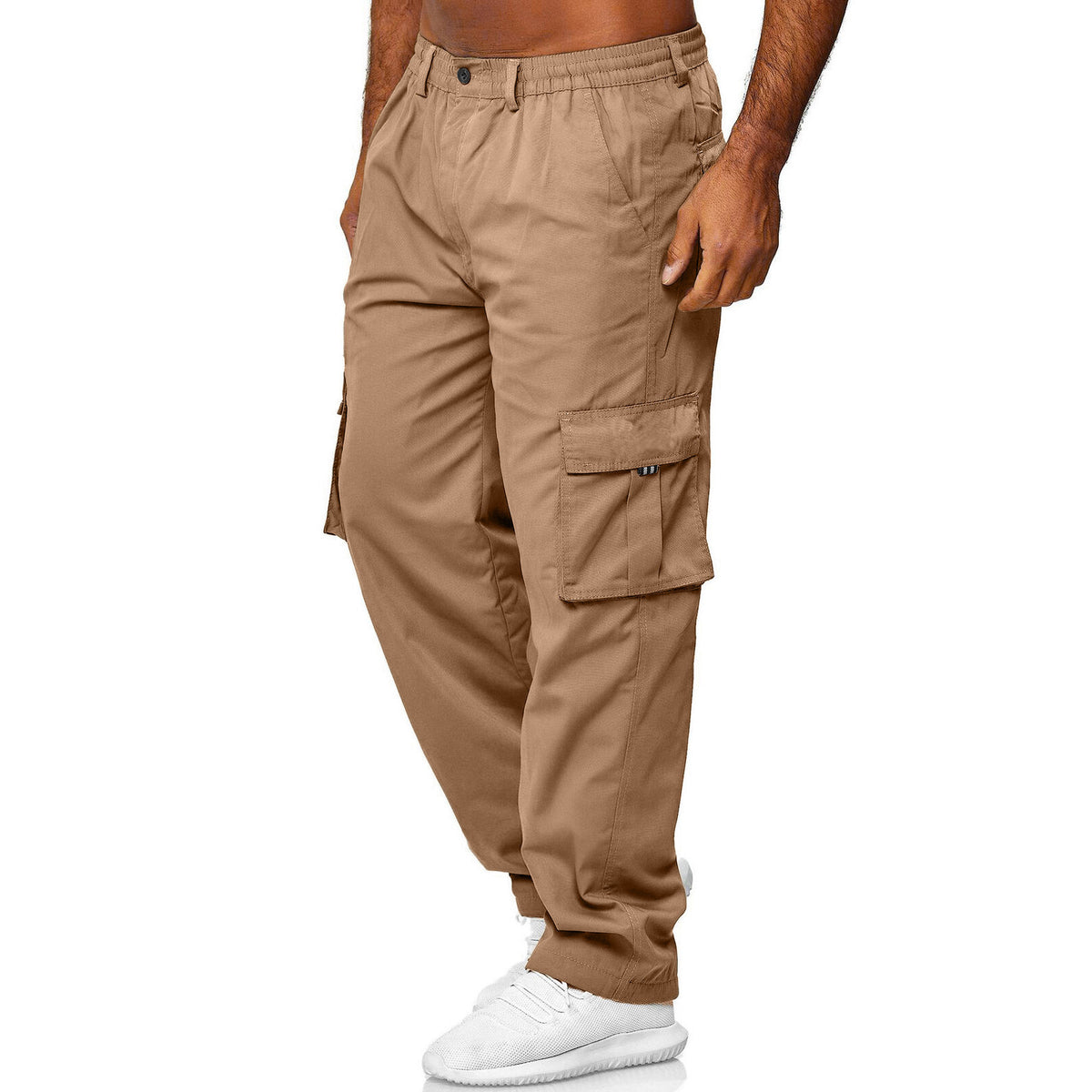 Pantalons de fitness pour homme EBay Casual Multi-Pocket Loose Straight Pantalons de fitness