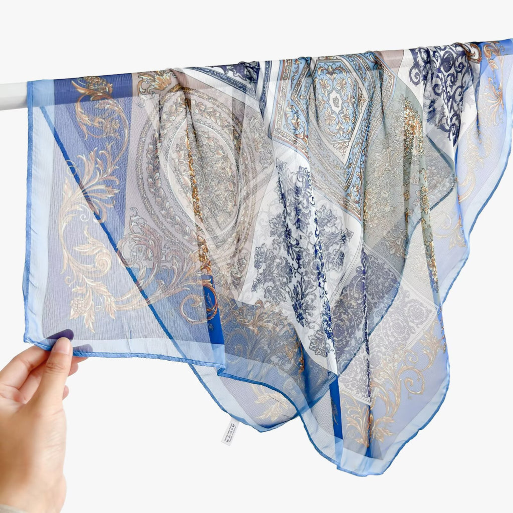Echarpe en soie polyvalente respirante pour femmes