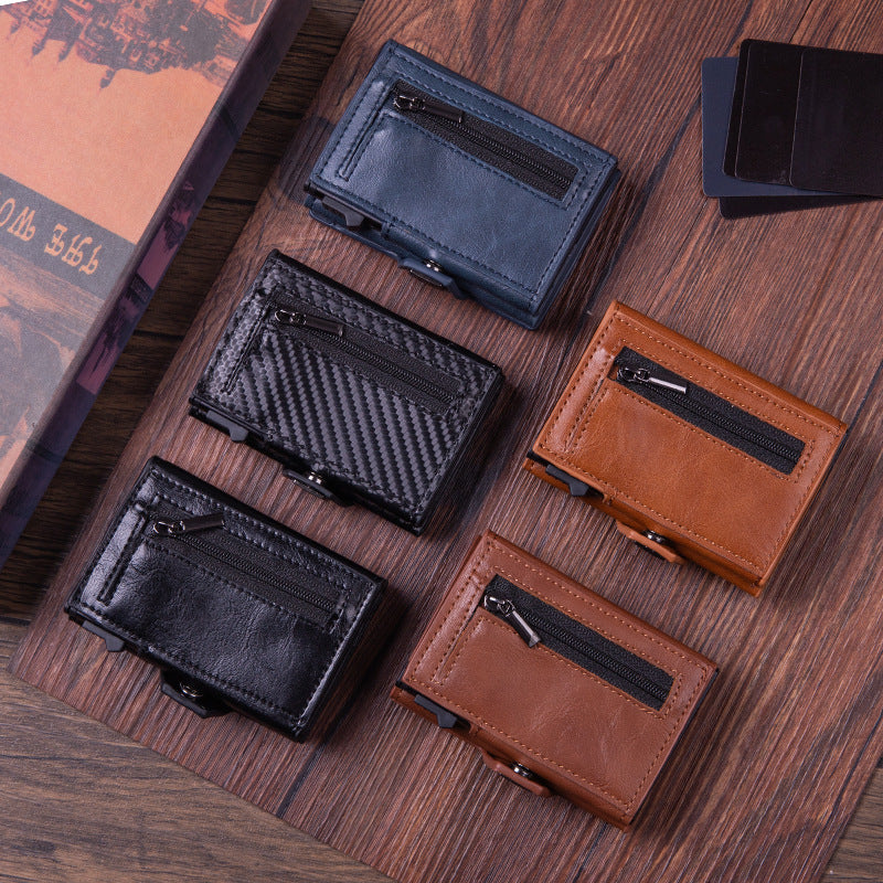 Paquet de cartes en fibre de carbone en cuir pliant de haute qualité pour hommes