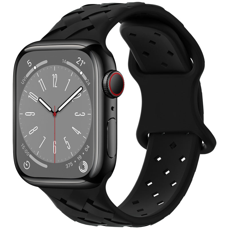 Bamboo Plaid Dentelle Solide Silicone Sports Apple Bracelet
