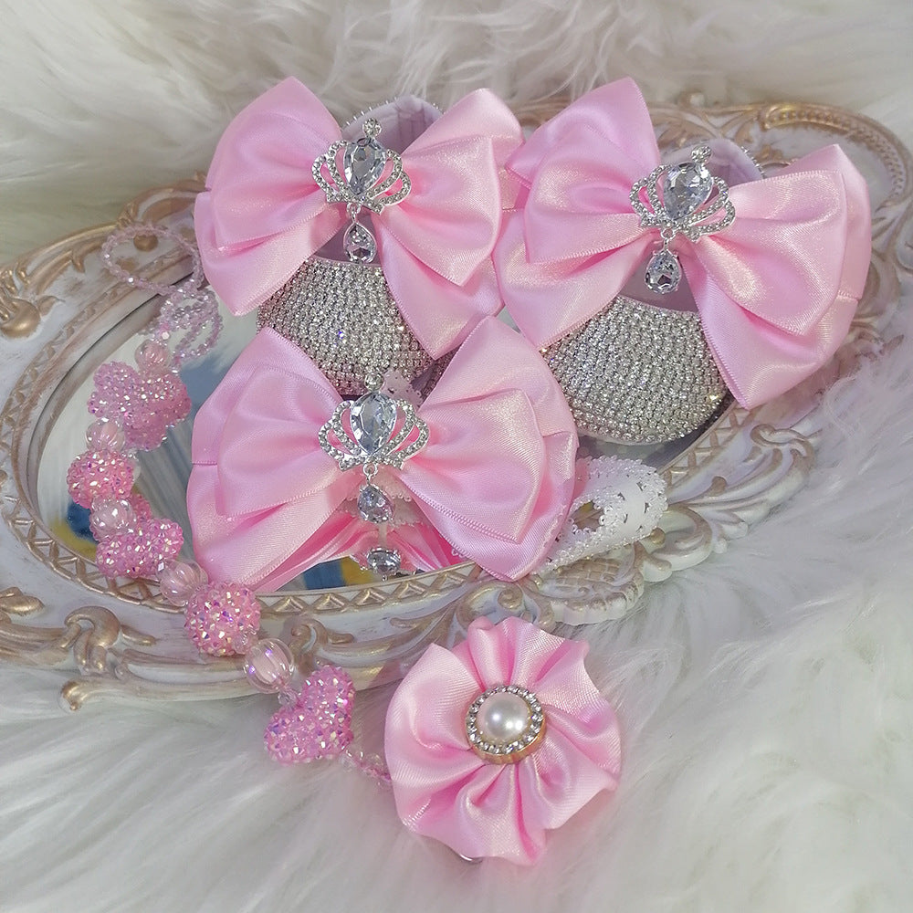 Chaussure de bébé fille en strass fait main