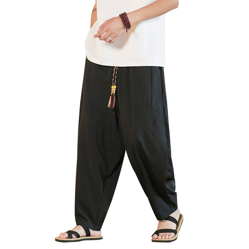 Style chinois homme Yamamoto Yaosi Ice Drape Profile Harem Pantalons Hommes