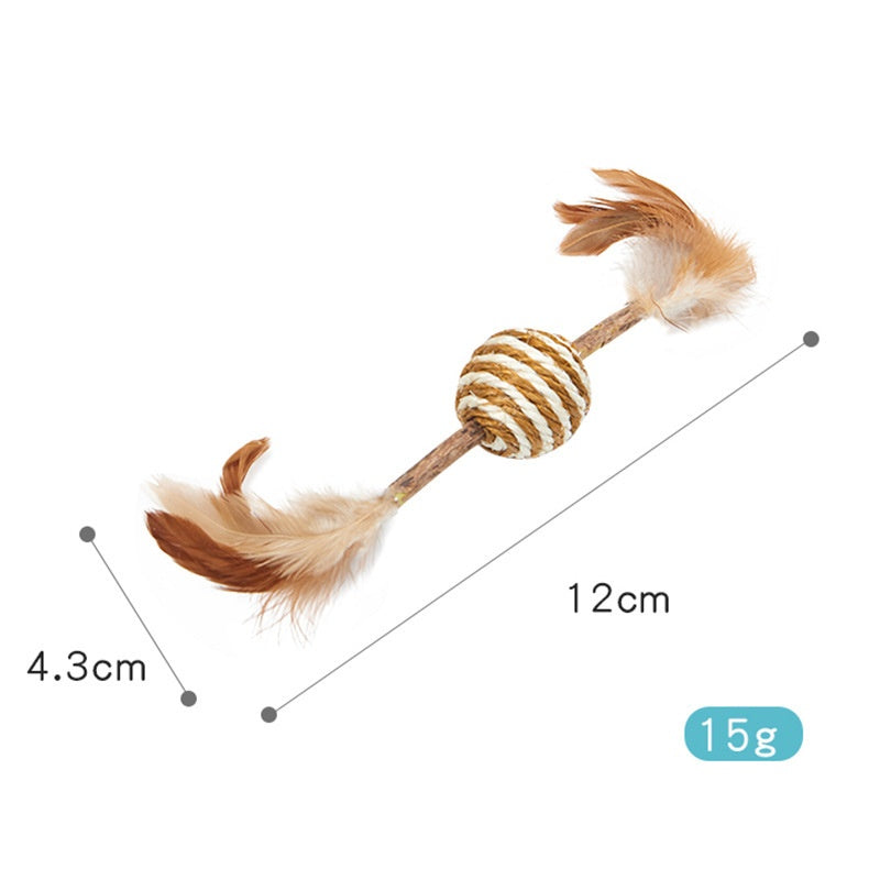 Feather Sisal Polygonum Multiflorum Auto-pet Cat Supplies Molar Dent Toy