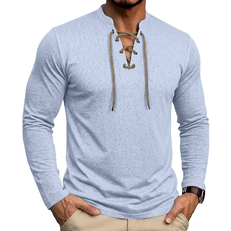 T-shirt de base à manches longues pour hommes Top