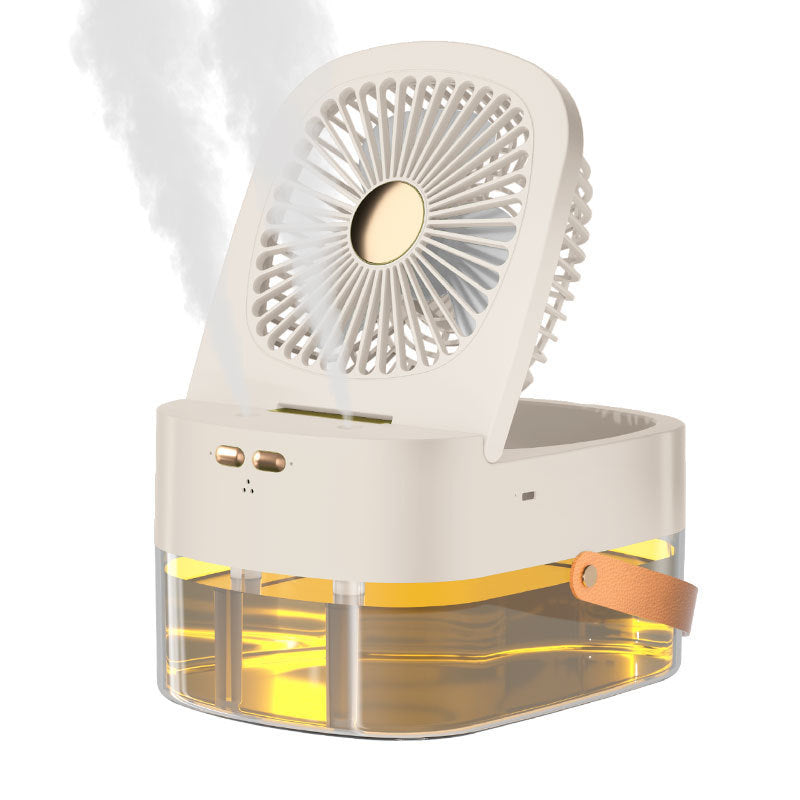 Ventilateur USB blanc vert 3 vitesses rechargeables et ventilateur pliable rechargeable avec vaporisateur d'humidification