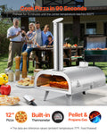 Four à pizza extérieur 12' Portable Pellet/Gas Four à pizza pour le camping